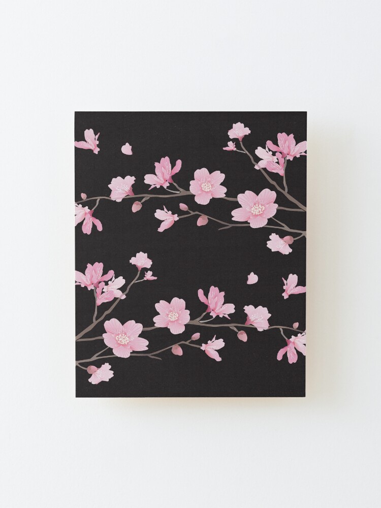 Vista alternativa de Lámina montada Flor de cerezo - negro