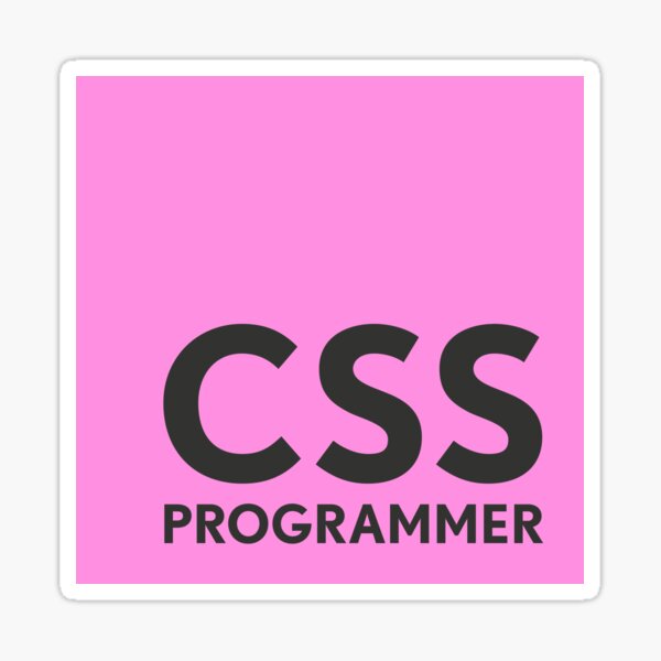 CSS Programmer Sticker - Pink Sticker
