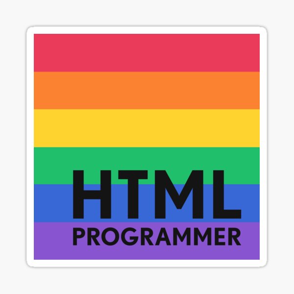 HTML Programmer Sticker - Rainbow Sticker