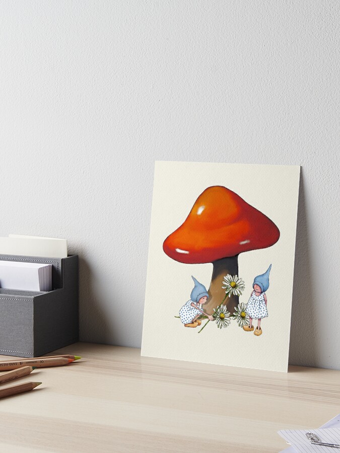 Red Mushroom Wall Art, Fairy Wall Prints, Daisy Wall Decor, Cute