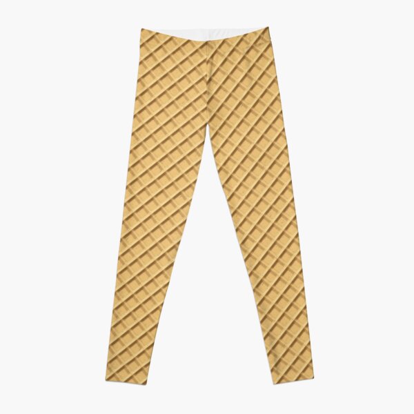 Waffle Cone Leggings for Teens and Women, Striped Leggings, Ice