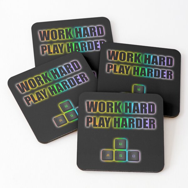 Item preview, Work hard PLAY harder WASD RGB designed and sold by randomsorcery.