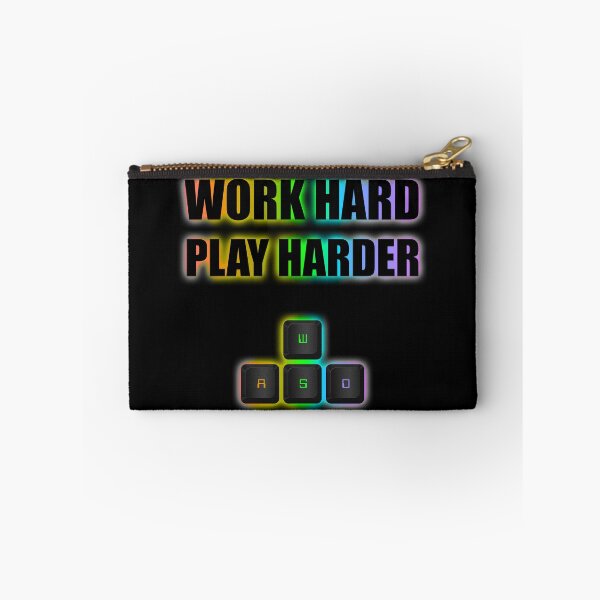 Item preview, Work hard PLAY harder WASD RGB designed and sold by randomsorcery.
