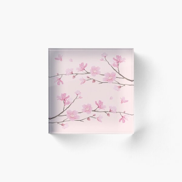 pero elegante flor infundida con una ligera sensación de oriente. Bloque acrílico