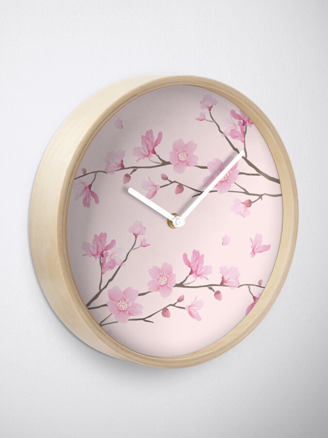 Alternate view of Cherry Blossom flower plant - Pink Clock