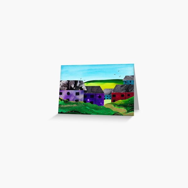 Cute Colouful Houses Greeting Card