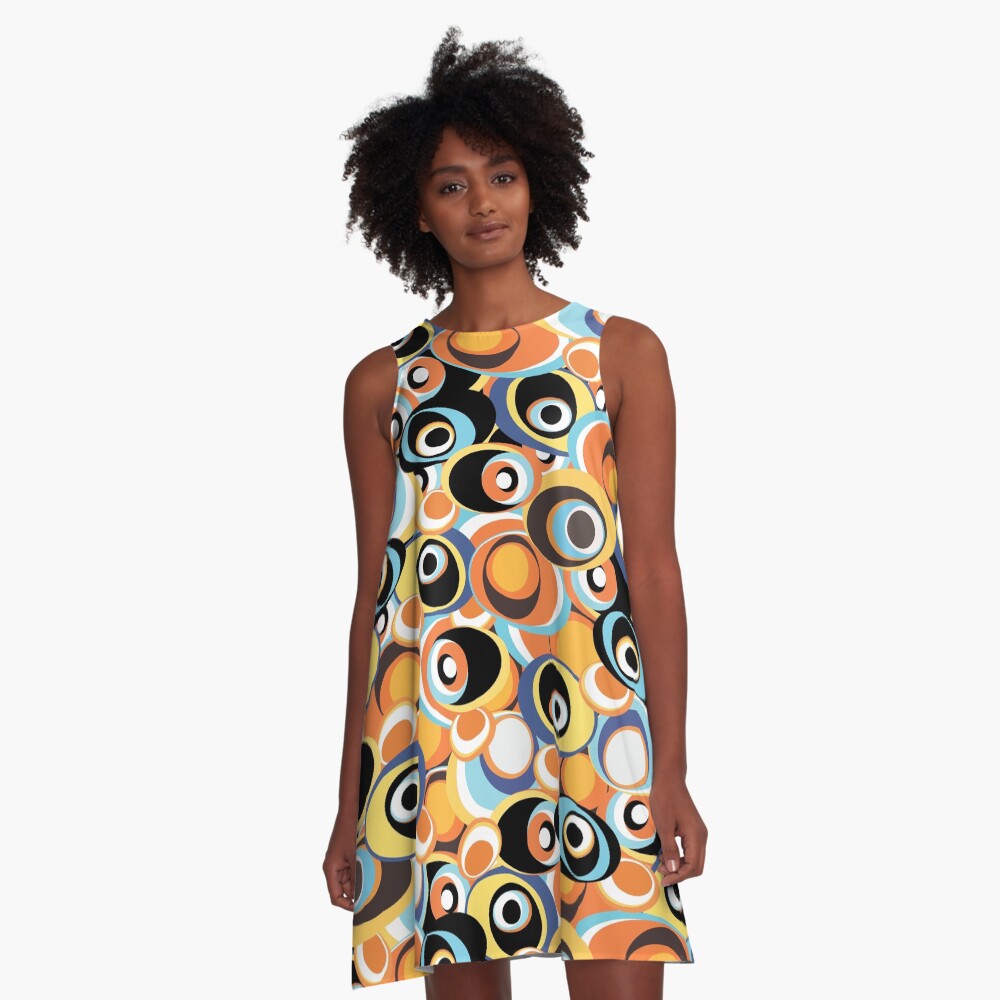 60s 70s Hippie Bohemian Festival Hippie Flower Power A-Line Dress