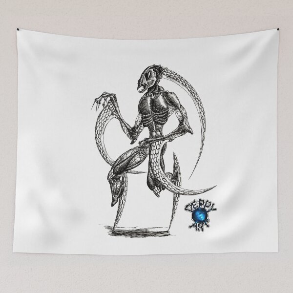 Item preview, Humanoid Insect Warrior with Blades - Cool Creature Design designed and sold by PeppyArt.