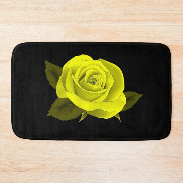 Item preview,  TREND |SINGLE YELLOW NEON ROSE ON BLACK designed and sold by ozcushionstoo.