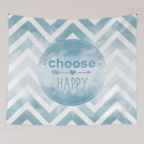 Item preview, Happy quote blue designed and sold by OkihanaShop.