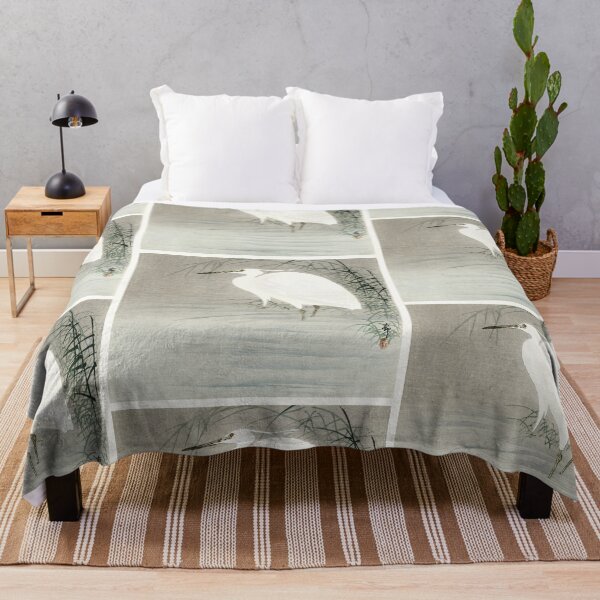 Aperçu de l'œuvre White stork oriental artwork créée et vendue par Vintage Designs +.
