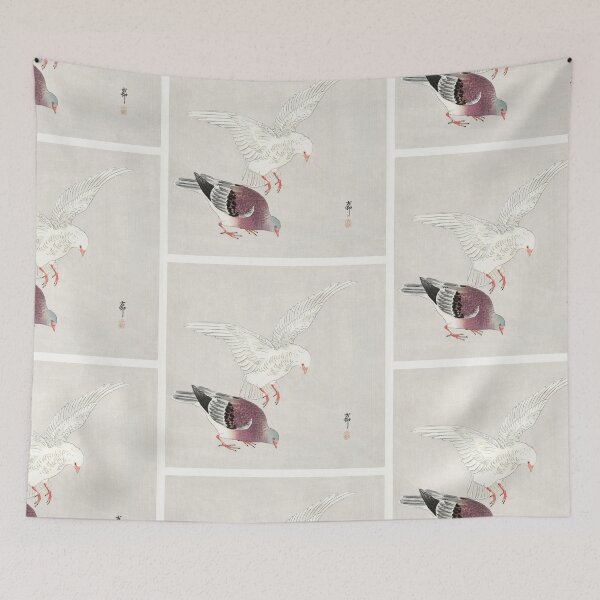 Item preview, Pigeons oriental artwork designed and sold by Vintage Designs +.
