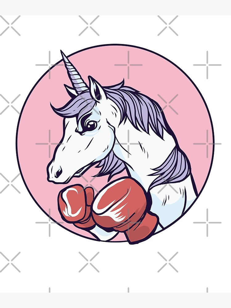 Boxer unicornio, boxeo Póster