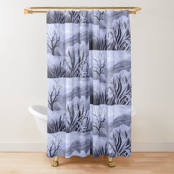Agave (Pita) and blossoming Almond Tree in Ibiza Shower Curtain