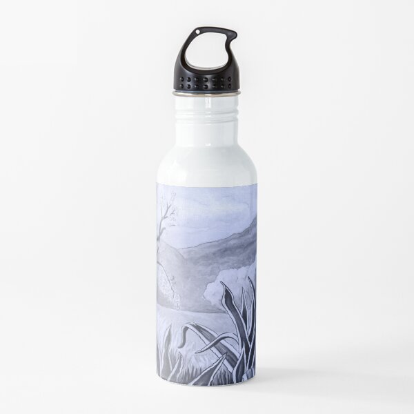 Agave (Pita) and blossoming Almond Tree in Ibiza Water Bottle