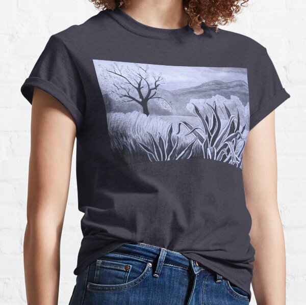 Agave (Pita) and blossoming Almond Tree in Ibiza   Classic T-Shirt