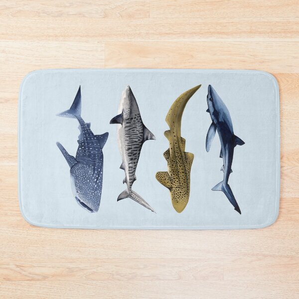 Item preview, SHARKS II-blue, zebra / leopard, tiger and whale sharks designed and sold by BEATRIZ ABAITUA.