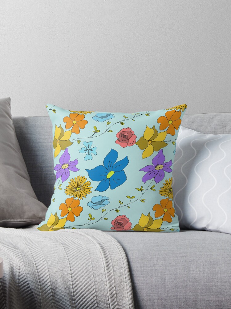 Thumbnail 1 of 3, Throw Pillow, Flowers and flowers designed and sold by alearsdesign.