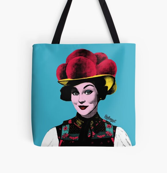 Black Forest girl Anna Popart blue All Over Print Tote Bag