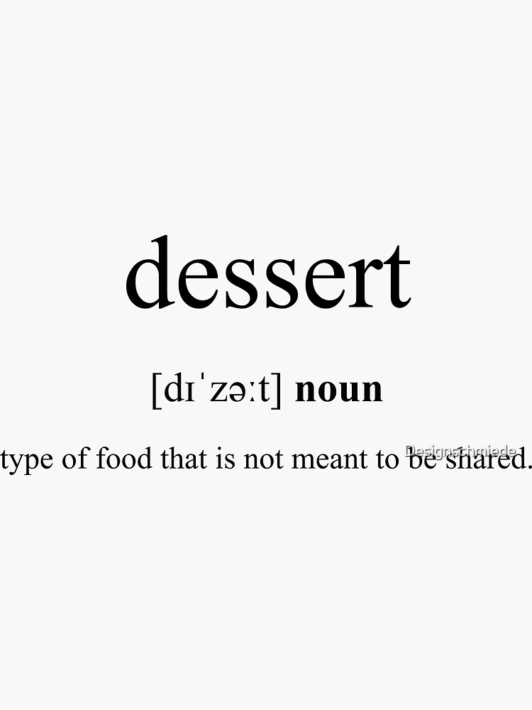 "Dessert Definition Dictionary Collection" Sticker for Sale by