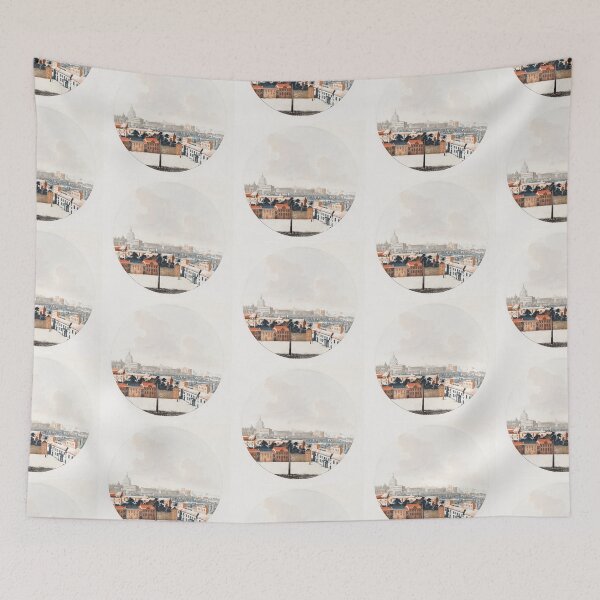 Item preview, Kitsch vintage Architectural illustration designed and sold by Vintage Designs +.