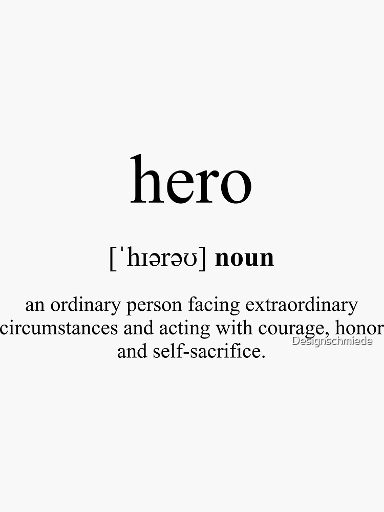 "Hero Definition Dictionary Collection" Sticker for Sale by Designschmiede Redbubble
