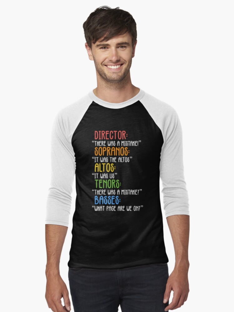 Imagen 1 de 3, Camiseta ¾ estilo béisbol con la obra Error divertido del coro, diseñada y vendida por JackCurtis1991.