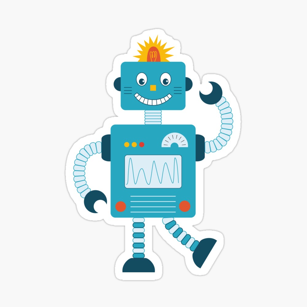 Happy robot" Sticker for Sale MaJoli | Redbubble