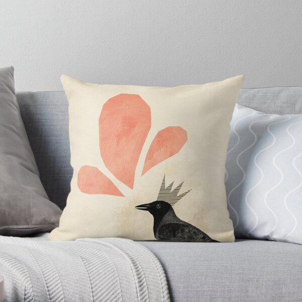 King Crow Throw Pillow
