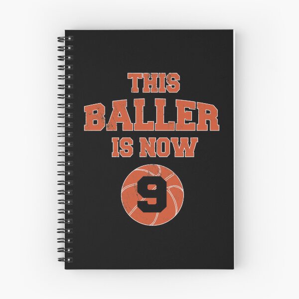 Item preview, This Baller Is Now 9 - Kids 9th Birthday Basketball print designed and sold by Grabitees.