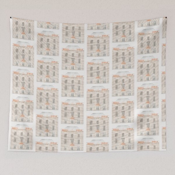 Item preview, Kitsch vintage Architectural illustration designed and sold by Vintage Designs +.