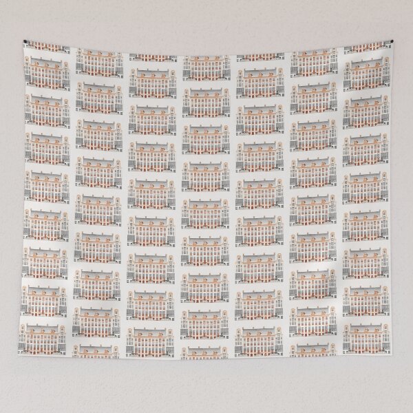 Item preview, Kitsch vintage Architectural illustration designed and sold by Vintage Designs +.