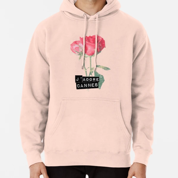 Amour pink outlet hoodie with rose