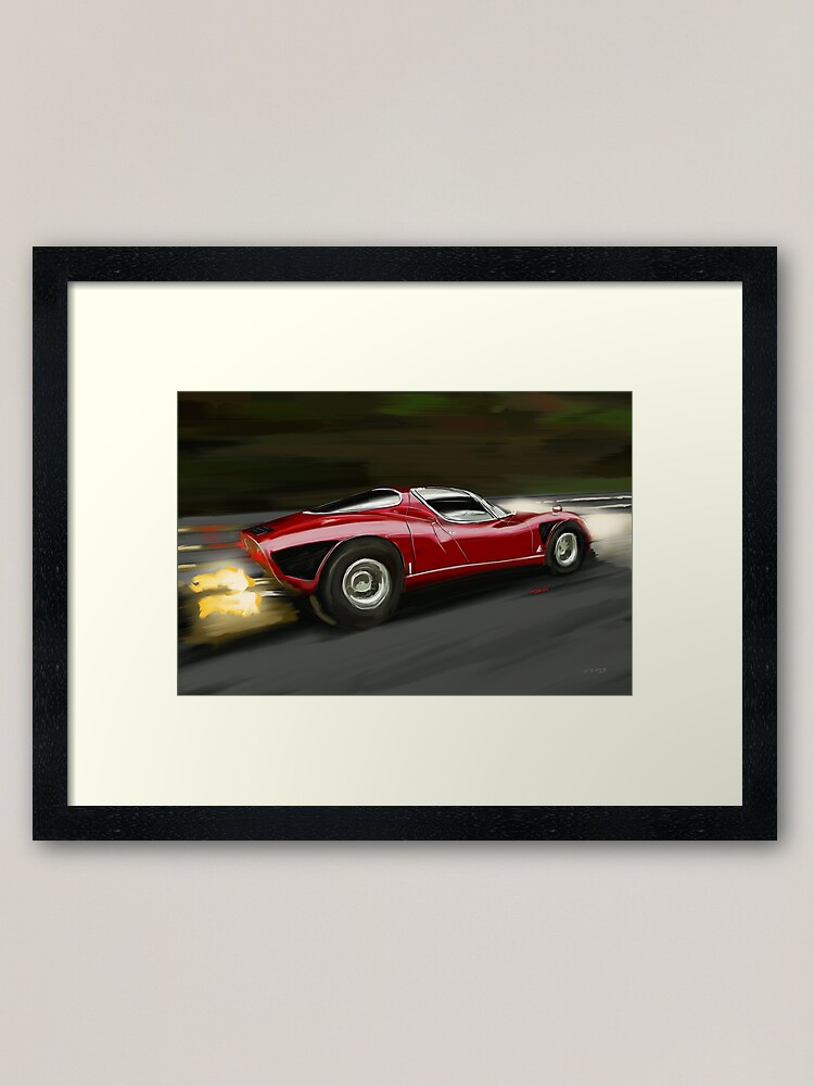 Alfa Romeo Tipo 33 Stradale Framed Art Print By Rdisegno Redbubble