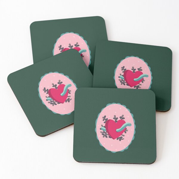 Item preview,  Cameo design with  pink heart, worm and plants designed and sold by Pacesyte.