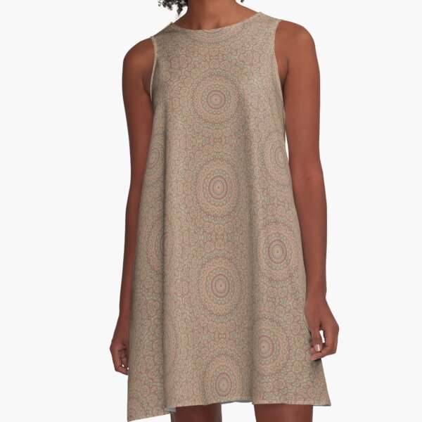 Blumenmandala_MG_2221 dull pastel A-Linien Kleid