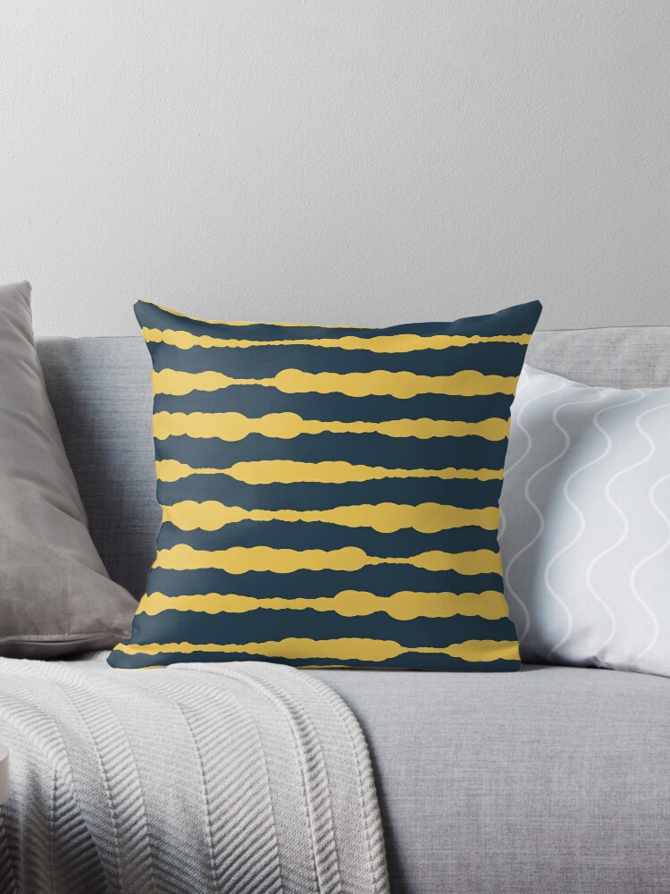 Macrame Stripes in Mustard Yellow and Navy Blue Leggings by Kierkegaard  Design Studio