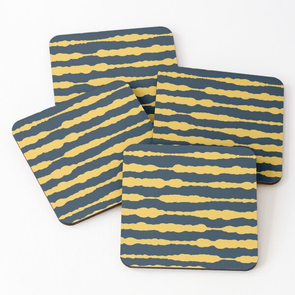 Item preview, Macrame Painted Stripes Pattern in Mustard Yellow and Navy Blue designed and sold by kierkegaard.