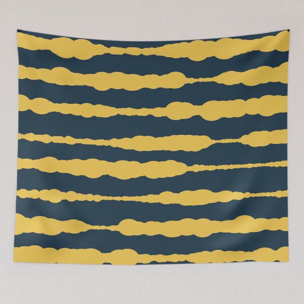 Item preview, Macrame Painted Stripes Pattern in Mustard Yellow and Navy Blue designed and sold by kierkegaard.