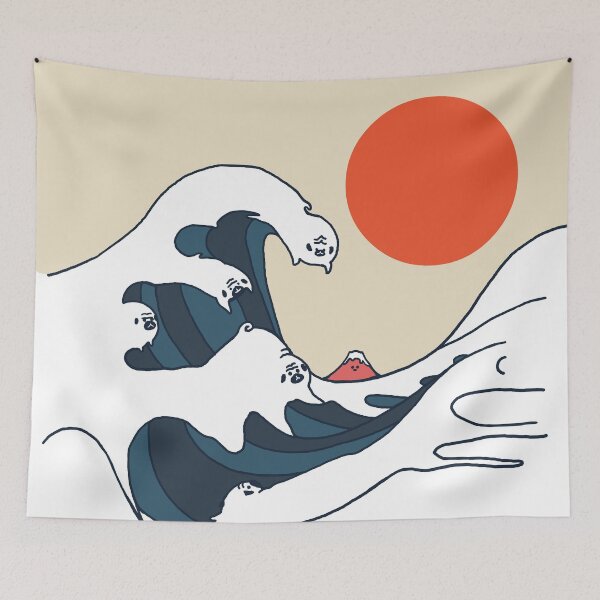 Item preview, The Great Wave of Pugs Minimal designed and sold by Huebucket.