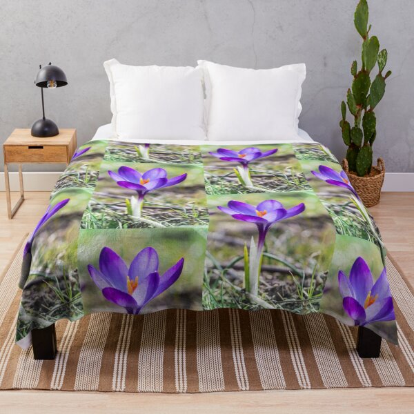 Item preview, Single purple saffron Crocus flower close up designed and sold by Grégory DUBUS.