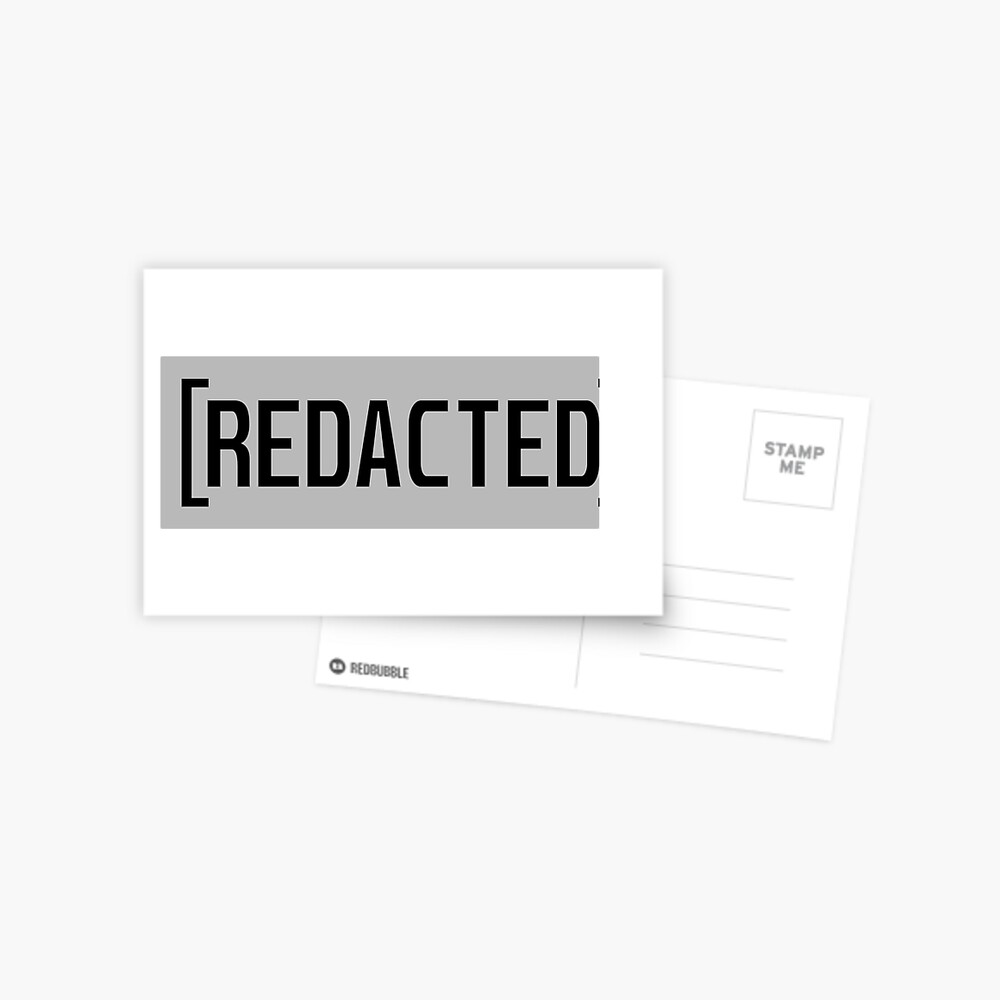 Redacted Design Postcard By Toadkingstudios Redbubble