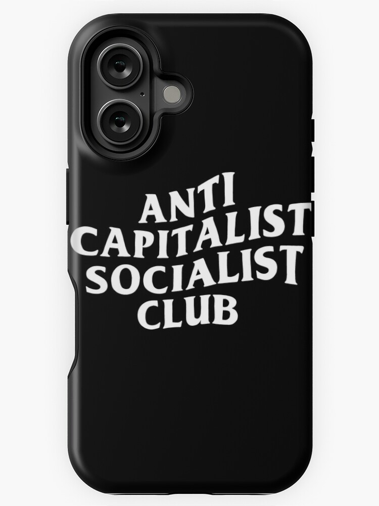 Thumbnail 1 of 4, iPhone Case, Anti Capitalist Socialist Club - The Peach Fuzz designed and sold by elizabethhudy.