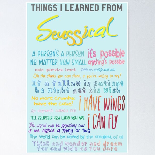 Item preview, Things I Learned from Seussical designed and sold by Theatre Thoughts.