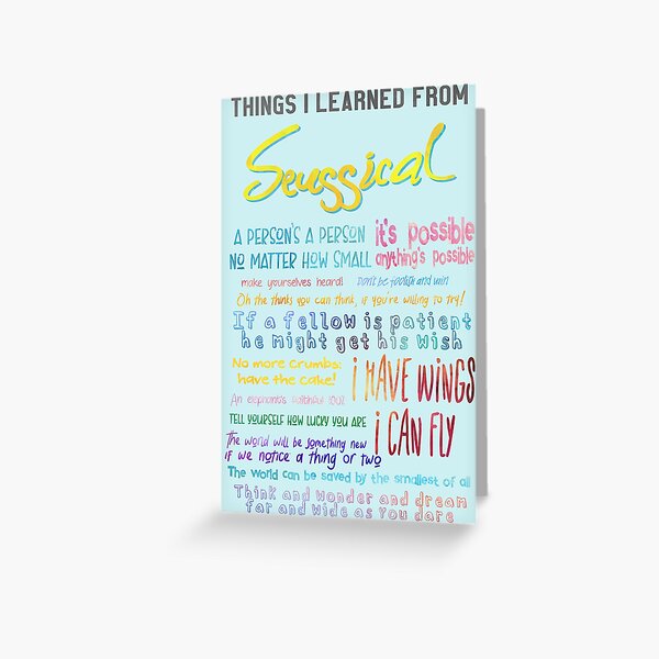 Things I Learned from Seussical Greeting Card