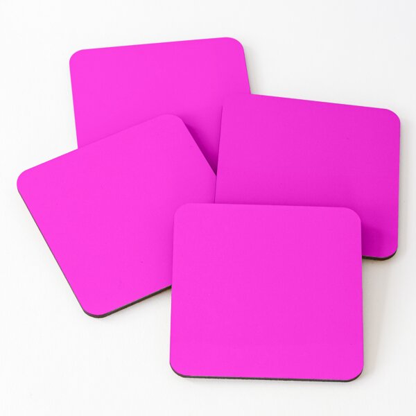 Fluorescent Neon Hot Pink Coasters (Set of 4)