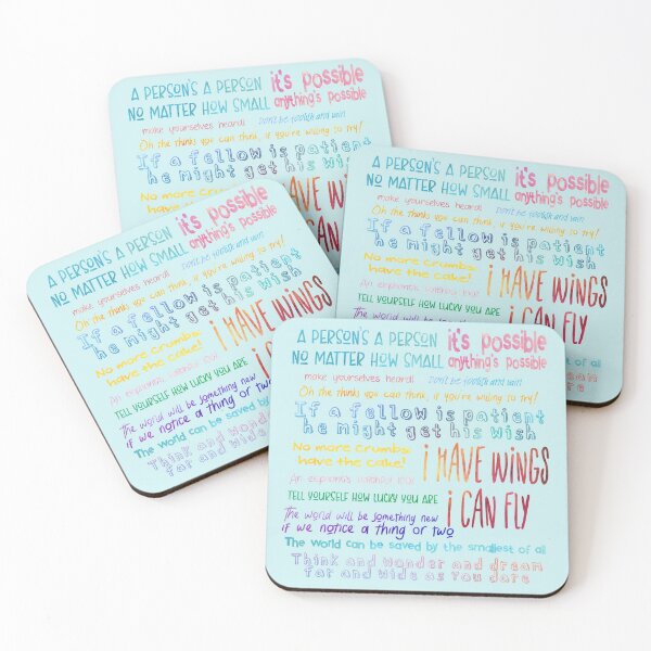 Seussical Quotes Set Coasters (Set of 4)