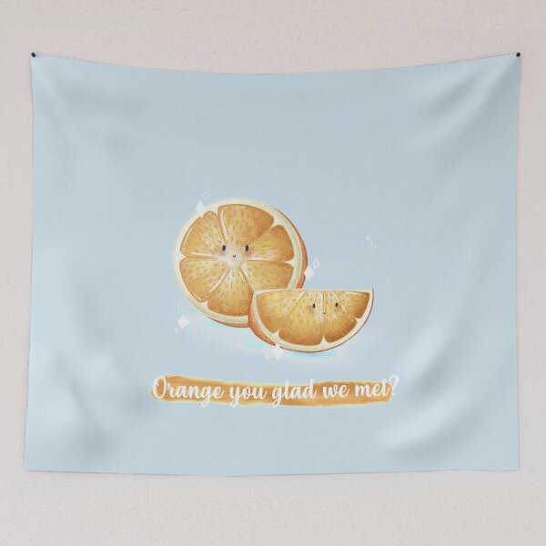 Item preview, Orange you glad we met orange pun card designed and sold by AliciaBarten.