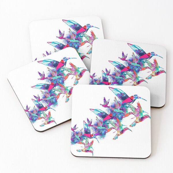 Item preview, Aves, enjambre, colorido, pájaros, colibrí, ilustración, colibrí designed and sold by theherbst131313.