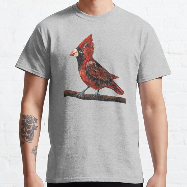 Men's Bird Shirt Winter Birds T Shirt Cardinal Blue Jay Woodpecker